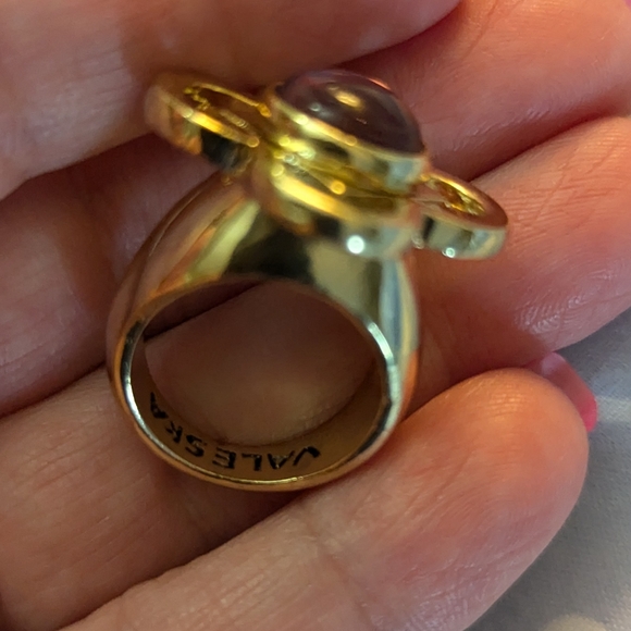 Women's Valeska gold tone purple wide band ring - Picture 3 of 9